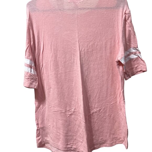 SWS Peach t-shirt w/white stripes on sleeves - Size M - Picture 4 of 5